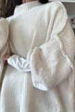 Big Softie Funnel Grunge Knit Ecru